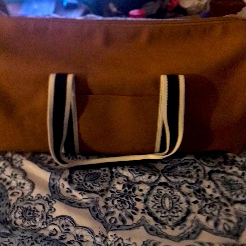 Brown Leather Duffel Bag